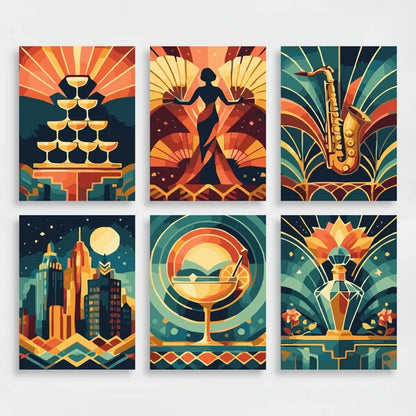 Art Deco Elegance - Mini Paint by Numbers Set
