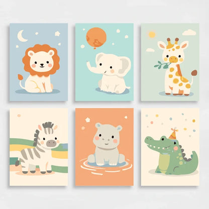 Baby Safari Animals - Mini Paint by Numbers Set