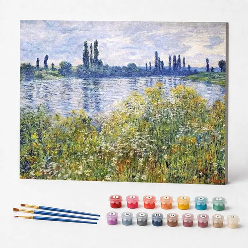 Banks of the Seine at Vétheuil, Claude Monet - Paint by Numbers Kit