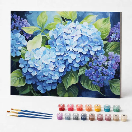 Blue Hydrangeas - Paint by Numbers Kit