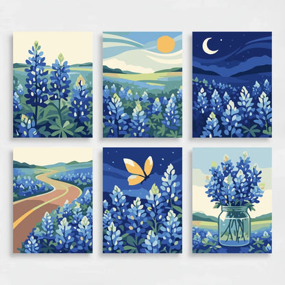 Bluebonnet Blooms - Mini Paint by Numbers Set