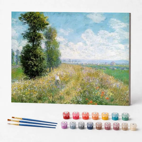 Poppy Fields near Argenteuil, Claude Monet - Paint by Numbers Kit