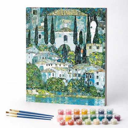 Church in Cassone, Gustav Klimt - Paint by Numbers Kit