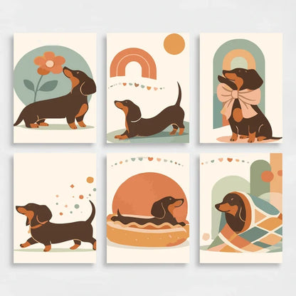Dachshund Days - Mini Paint by Numbers Set