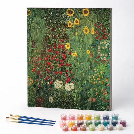 Farm Garden with Sunflowers, Gustav Klimt - Paint by Numbers Kit