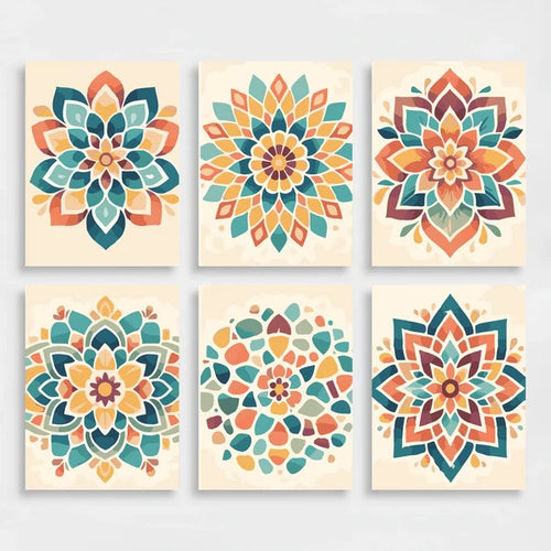 Floral Mandalas - Mini Paint by Numbers Set