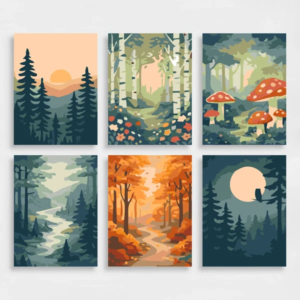 Forest Retreats - Mini Paint by Numbers Set