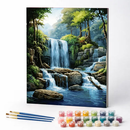 Forest Waterfall - Paint by Numbers Kit