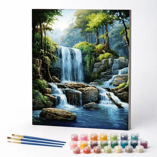 Forest Waterfall - Paint by Numbers Kit