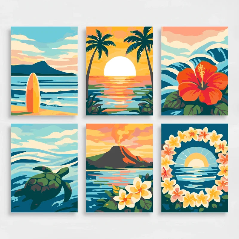 Hawaiian Paradise - Mini Paint by Numbers Set