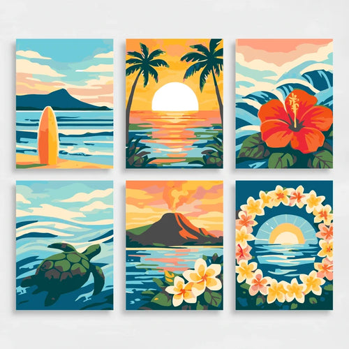 Hawaiian Paradise - Mini Paint by Numbers Set