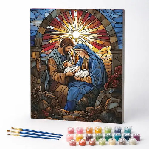 Holy Family in Stained Glass - Paint by Numbers Kit