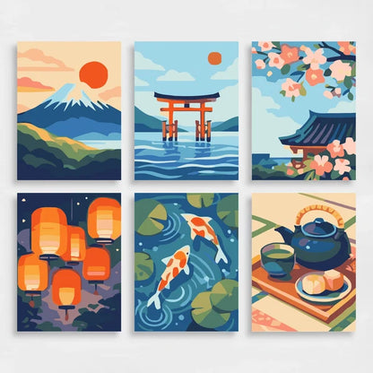Japanese Inspirations - Mini Paint by Numbers Set