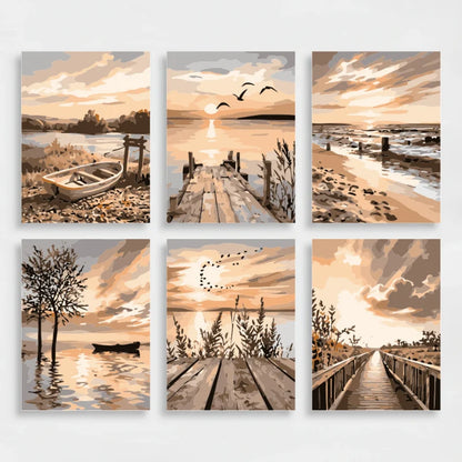 Lakeside Golden Hour - Mini Paint by Numbers Set