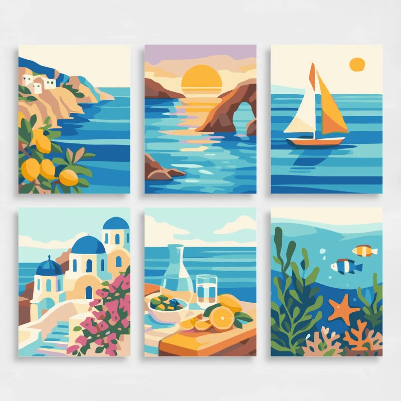 Mediterranean Escape - Mini Paint by Numbers Set
