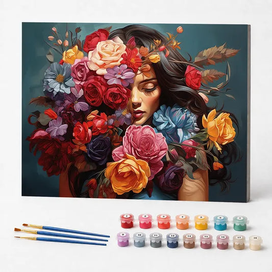 Muse Among Flowers - Paint by Numbers Kit