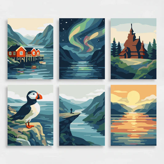 Norwegian Wonders - Mini Paint by Numbers Set