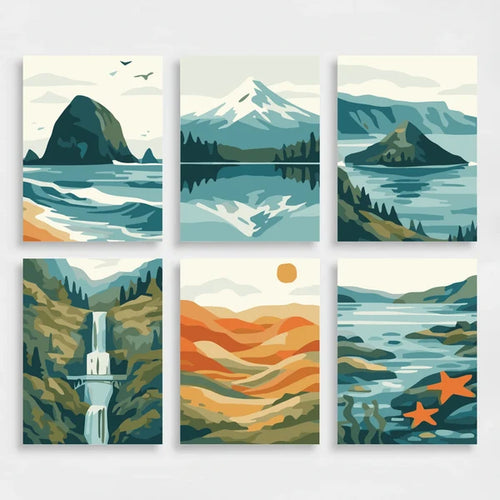 Pacific Northwest Landscapes - Mini Paint by Numbers Set