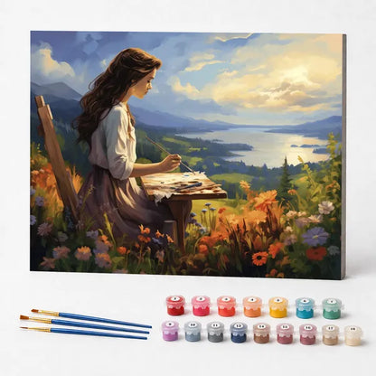 Painting Among Flowers - Paint by Numbers Kit