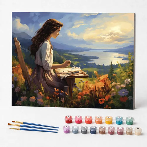 Painting Among Flowers - Paint by Numbers Kit