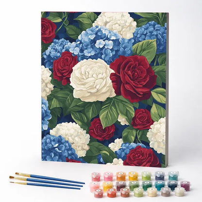 Roses and Hydrangeas - Paint by Numbers Kit