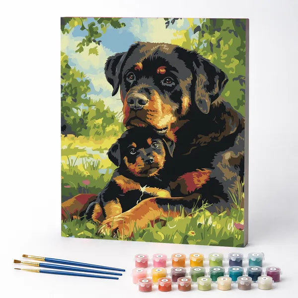 Rottweiler Cuddles - Paint by Numbers Kit