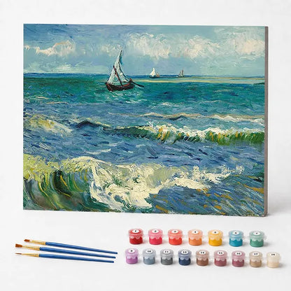 Seascape at Saintes-Maries-de-la-Mer, Van Gogh - Paint by Numbers Kit