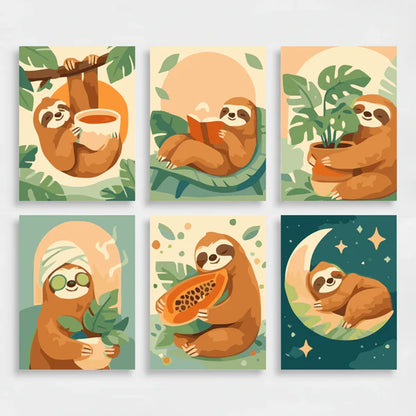 Sloth Life - Mini Paint by Numbers Set