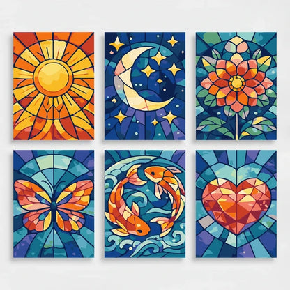 Stained Glass Wonders - Mini Paint by Numbers Set