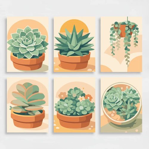 Succulent Garden - Mini Paint by Numbers Set