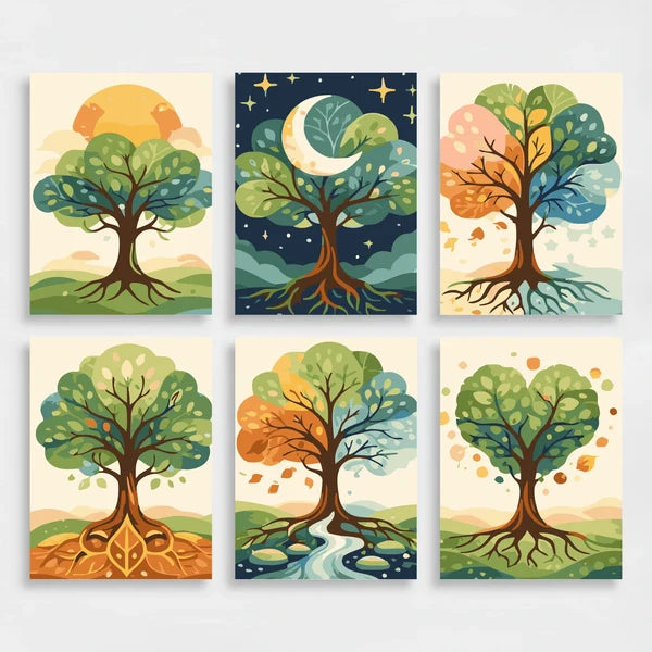 Trees of Life - Mini Paint by Numbers Set