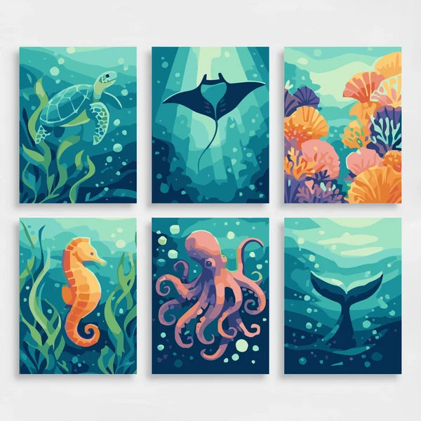 Underwater Wonders - Mini Paint by Numbers Set