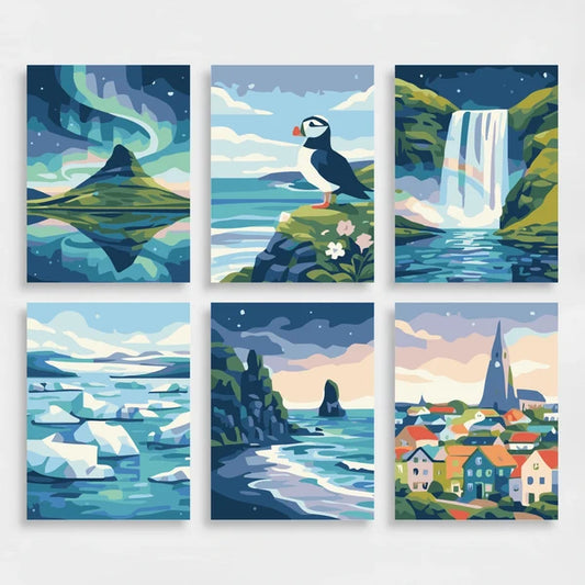 Wonders of Iceland - Mini Paint by Numbers Set