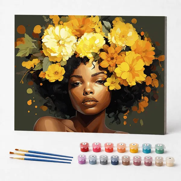 Yellow Flower Crown - Paint by Numbers Kit