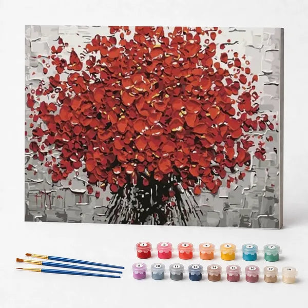 Paint by Numbers Kit – Red Blossoming Tree