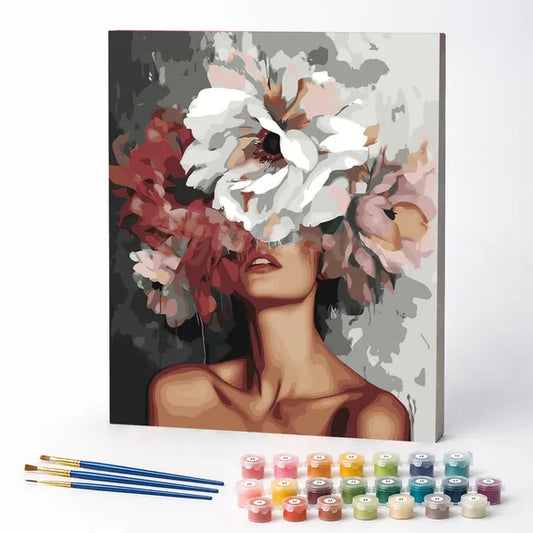 The Woman and Her Flowers - Paint by Numbers Kit