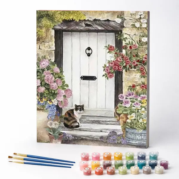 Paint by Numbers Kit – White Door in Bloom