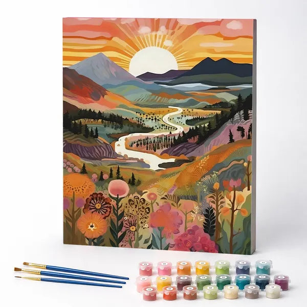 Paint by Numbers Kit – Golden Sunrise in the Valley