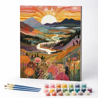 Golden Sunrise in the Valley - Paint by Numbers Kit