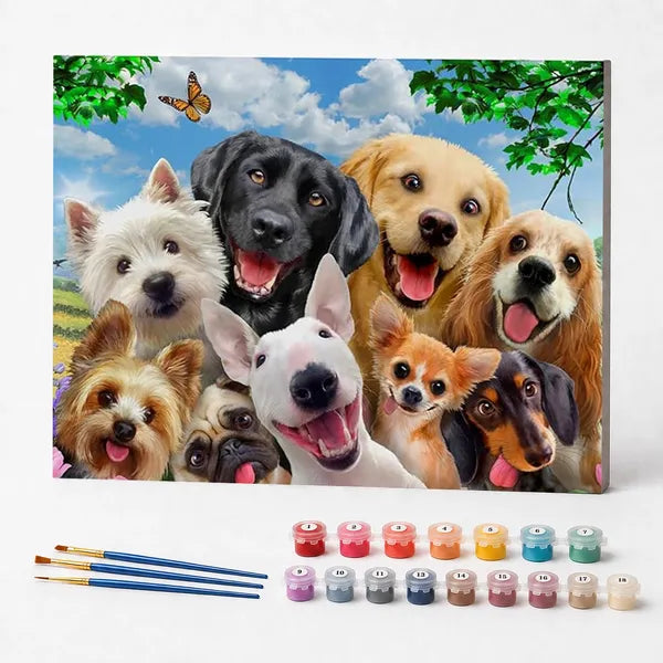 Paint by Numbers Kit – Happy Pups