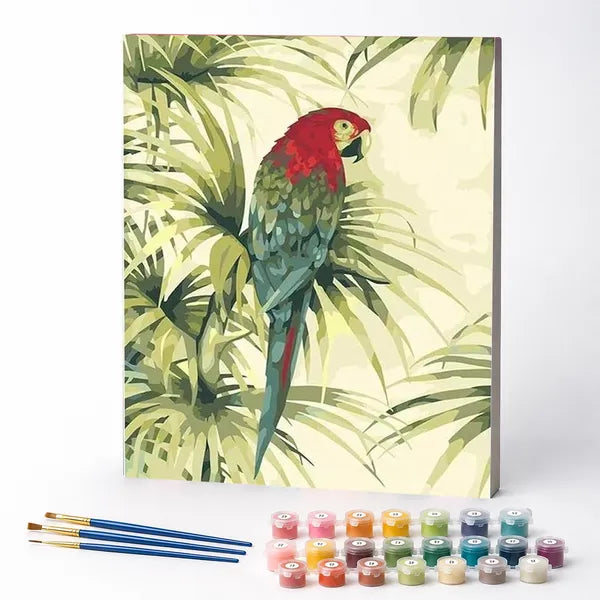Paint by Numbers Kit – Macaw Among the Palms