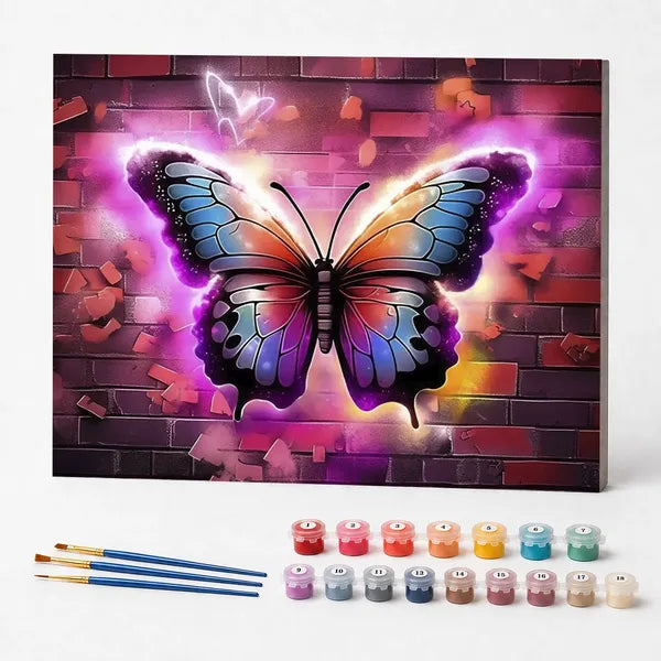 Paint by Numbers Kit – Neon Butterfly