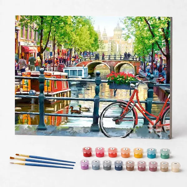 Canals of Amsterdam - Paint by Numbers Kit