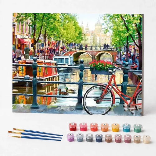 Canals of Amsterdam - Paint by Numbers Kit
