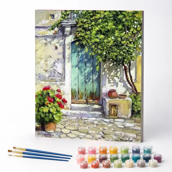 Flower-Adorned Cottage - Paint by Numbers Kit
