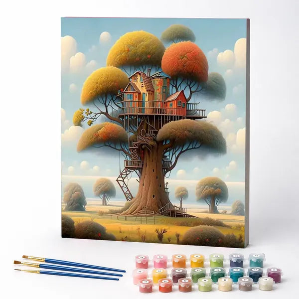 Paint by Numbers Kit – Whimsical Treehouse
