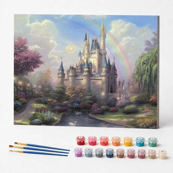 Paint by Numbers Kit – Rainbow Enchanted Castle