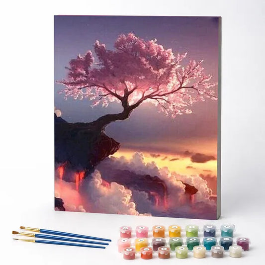 Cherry Blossom Above the Clouds - Paint by Numbers Kit