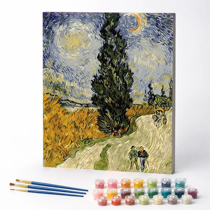 Road with Cypresses, Van Gogh - Paint by Numbers Kit