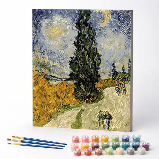 Road with Cypresses, Van Gogh - Paint by Numbers Kit